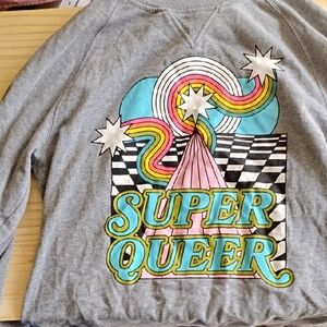 Gray Super Queer Kids Sweatshirt
